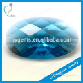 China Factory Oval Blue Topaz Faceted Glass Bead